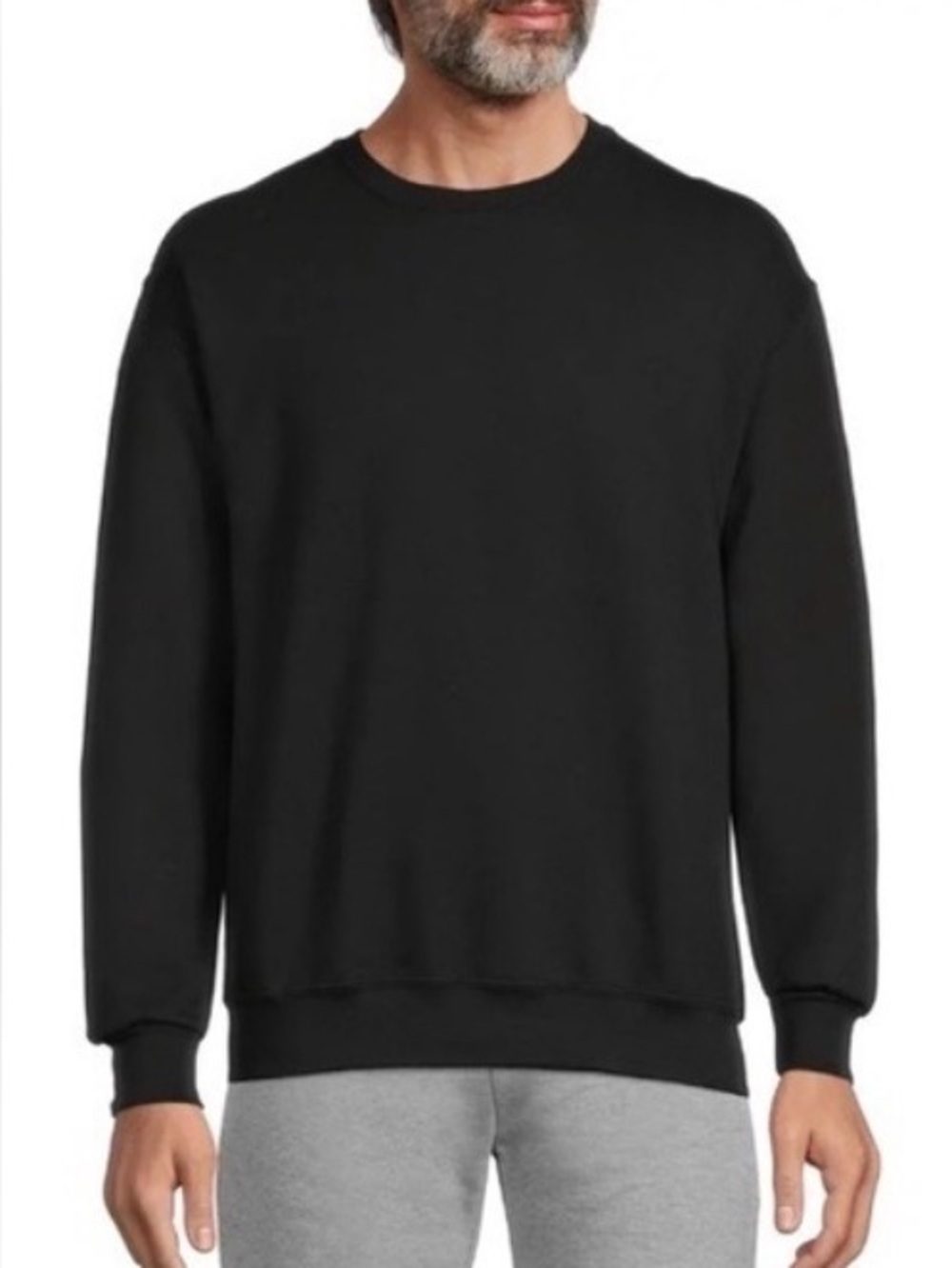 Men's Black Athletic Works Fleece Crewneck Sweatshirt, Size XL
